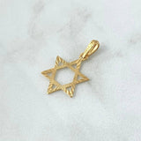 Dije Estrella De David 1.75gr / 3.3cm / Diamantada Lisa Oro Amarillo 18K