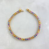 Pulso Tennis 15.55gr / 19cm / 3.5mm Circones Colores Pasteles Oro Amarillo