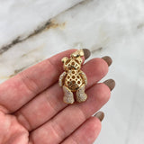 Dije Oso Articulado Corbatin 11.4gr / 3.8cm / Circones Blancos Negros Oro Amarillo