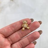 Dije Oso Articulado Corazon 3.8gr / 2cm / Circones Blancos Fucsia Cafes Oro Amarillo