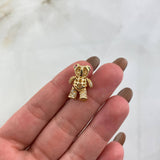 Dije Oso Articulado Corazon 3.8gr / 2cm / Circones Blancos Fucsia Cafes Oro Amarillo