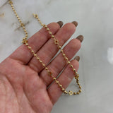 Cadena Militar Estrellas 15.3gr / 50cm / 3mm Diamantada-Lisa Oro Amarillo Nac.Esp