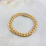 Pulso Cubano 17.25gr / 19cm / 8mm Circones Blancos Oro Amarillo Nac.Esp ©