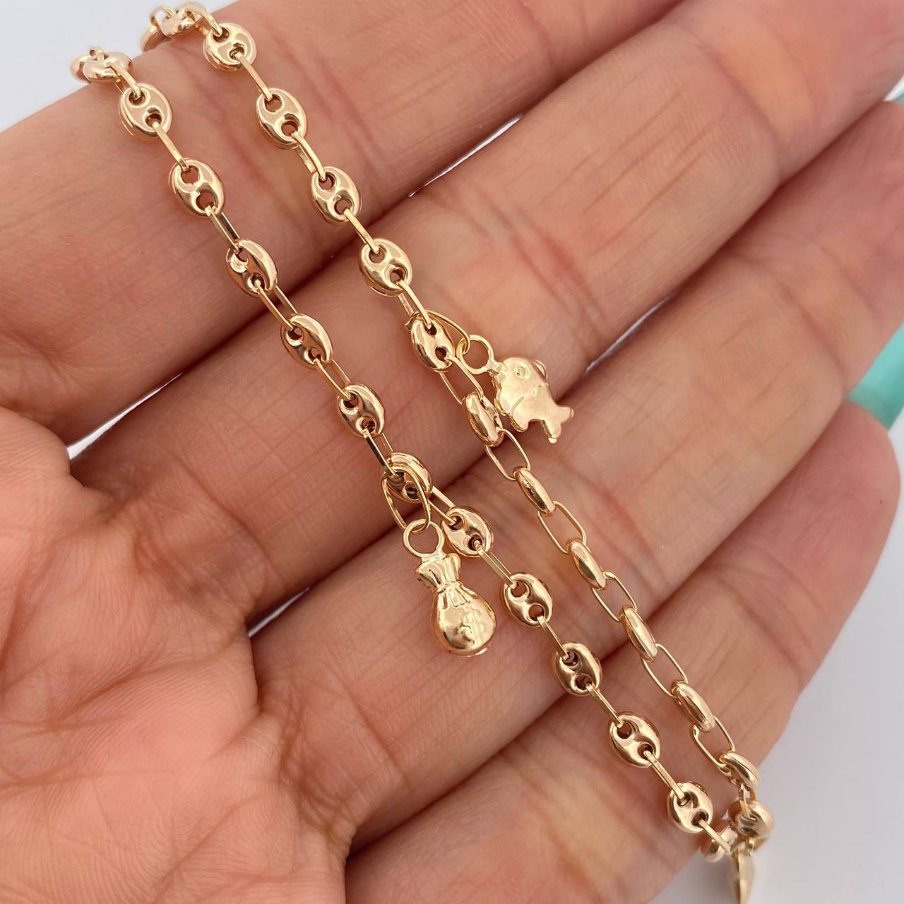 Tobillera GC 3.8gr / 26cm / 3.15mm Oro Amarillo 18K $