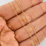 Cadena Morse 1.5gr / 45cm / 1mm Oro Amarillo +3 18K %