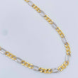 Cadena Figaro 5.8gr / 60.4cm / 3.09mm Dos Oros Amarillo Blanco +1 18K &