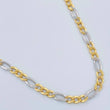 Cadena Figaro 6.25gr / 65.5cm / 3.08mm Dos Oros Amarillo Blanco +1 18K &