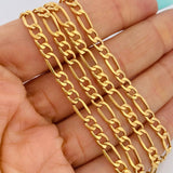 Cadena Figaro 9.2gr / 60.5cm / 4.18mm Oro Amarillo +1 18K &