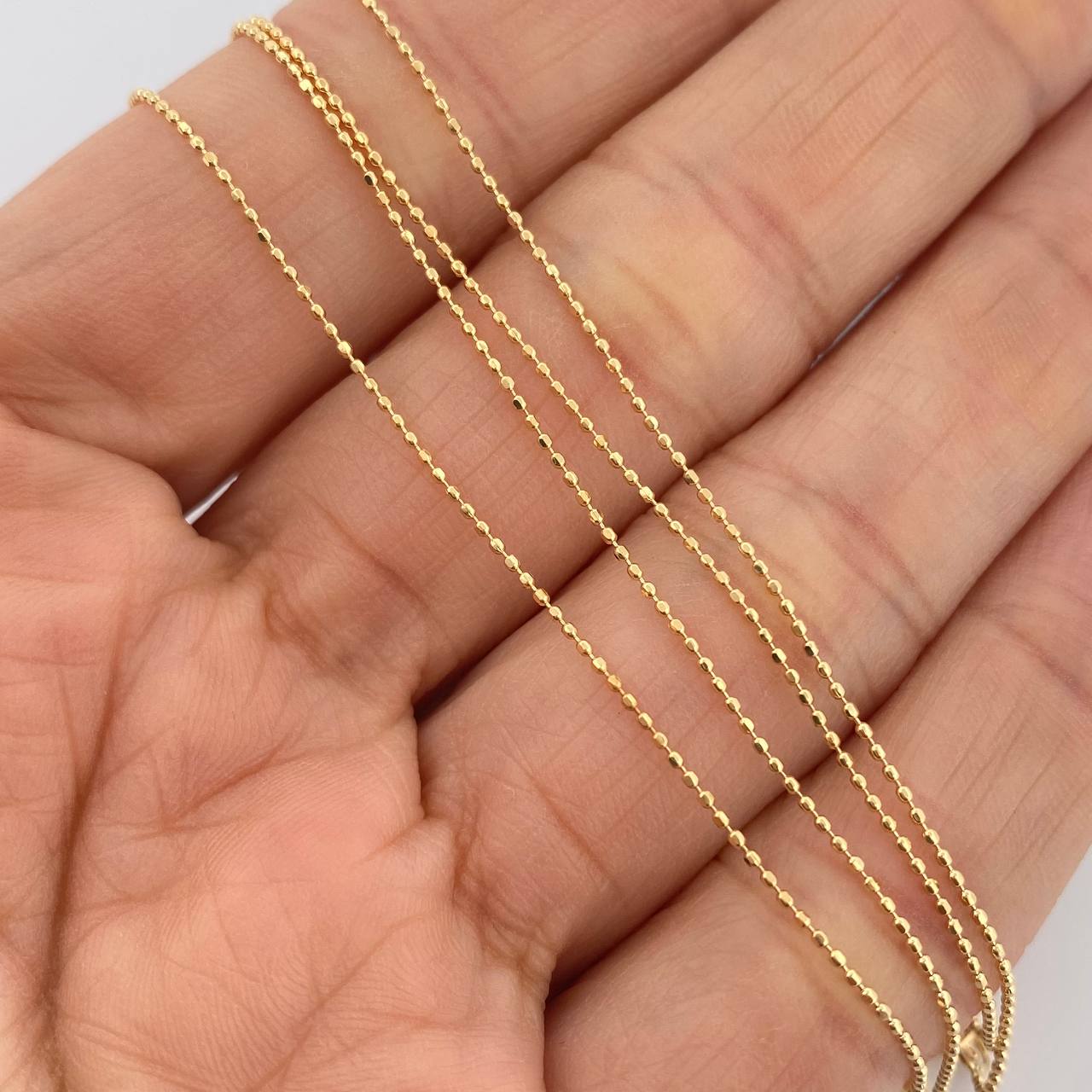 Cadena Militar 2.05gr / 45cm / 0.8mm Oro Amarillo +3 18K %