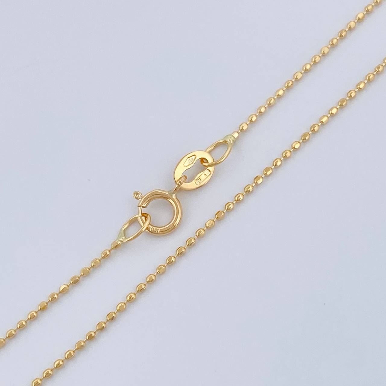 Cadena Mini Militar 1.4gr / 45cm / 0.6mm Oro Amarillo +3 18K &