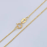 Cadena Militar 2.05gr / 45cm / 0.8mm Oro Amarillo +3 18K %