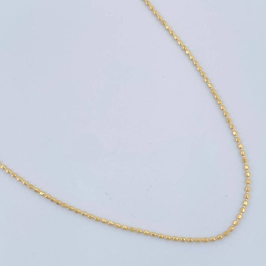 Cadena Mini Militar 1.4gr / 45cm / 0.6mm Oro Amarillo +3 18K &