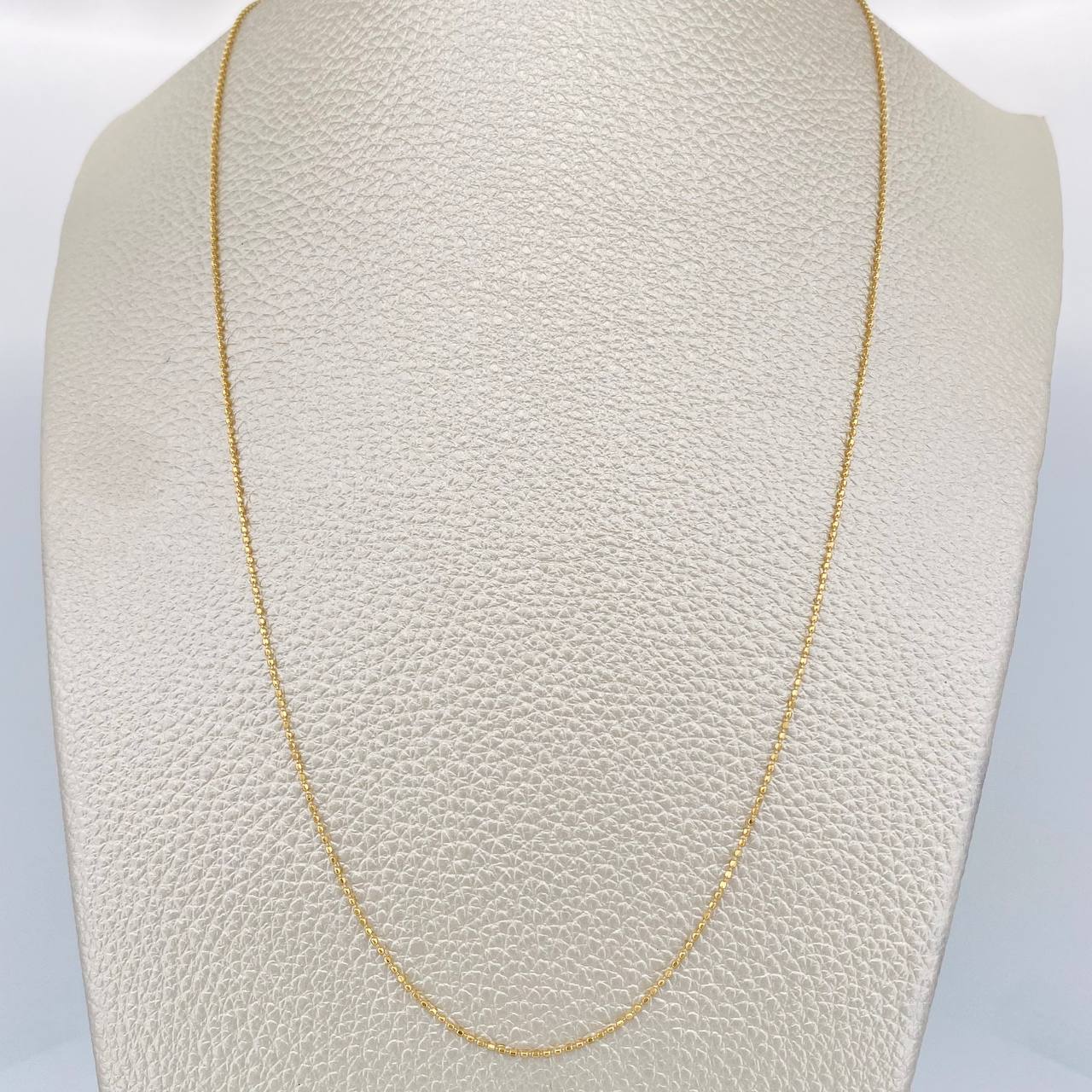 Cadena Mini Militar 1.4gr / 45cm / 0.6mm Oro Amarillo +3 18K &