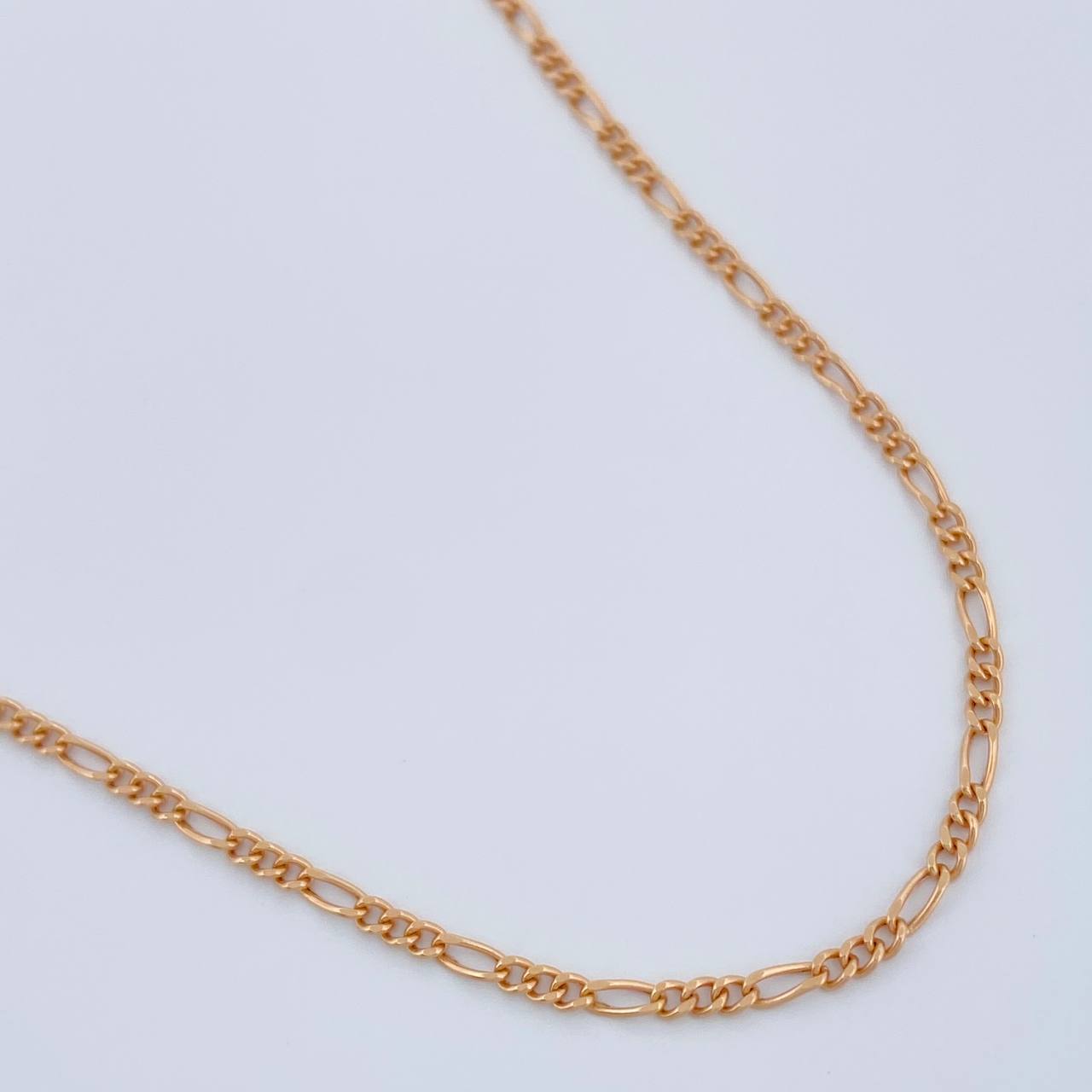 Cadena Figaro 1.4gr / 45cm / 1.36mm Oro Rosa +1 18K &