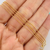 Cadena Mini Militar 1.4gr / 45cm / 0.6mm Oro Amarillo +3 18K &