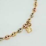 Tobillera GC Treboles 5.6gr / 25cm / 4mm Tres Oros 18K $