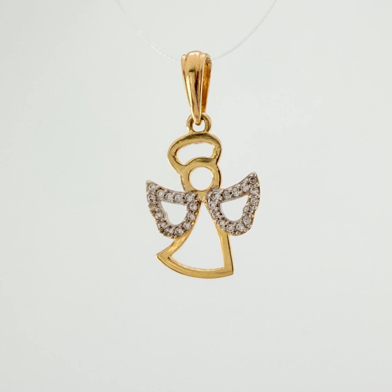 Dije Angel 1.65gr / 2.5cm / Dos Oros Amarillo Blanco 18K %