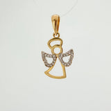 Dije Angel 1.65gr / 2.5cm / Dos Oros Amarillo Blanco 18K %