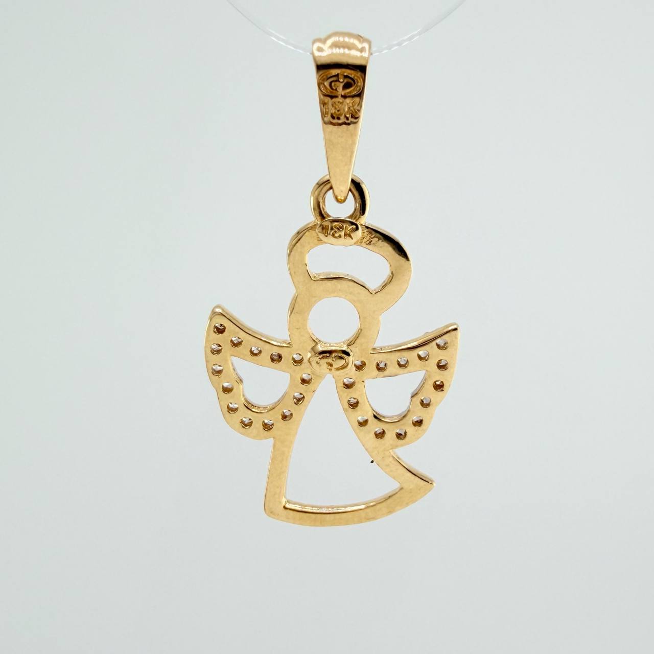 Dije Angel 1.65gr / 2.5cm / Dos Oros Amarillo Blanco 18K %