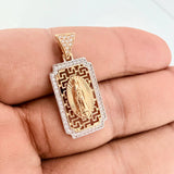 Dije Virgen De Guadalupe 3.2gr / 3cm / Dos Oros Amarillo Blanco 18K %