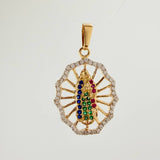 Dije Virgen De Guadalupe 1.85gr / 2.8cm / Dos Oros Amarillo Blanco 18K %