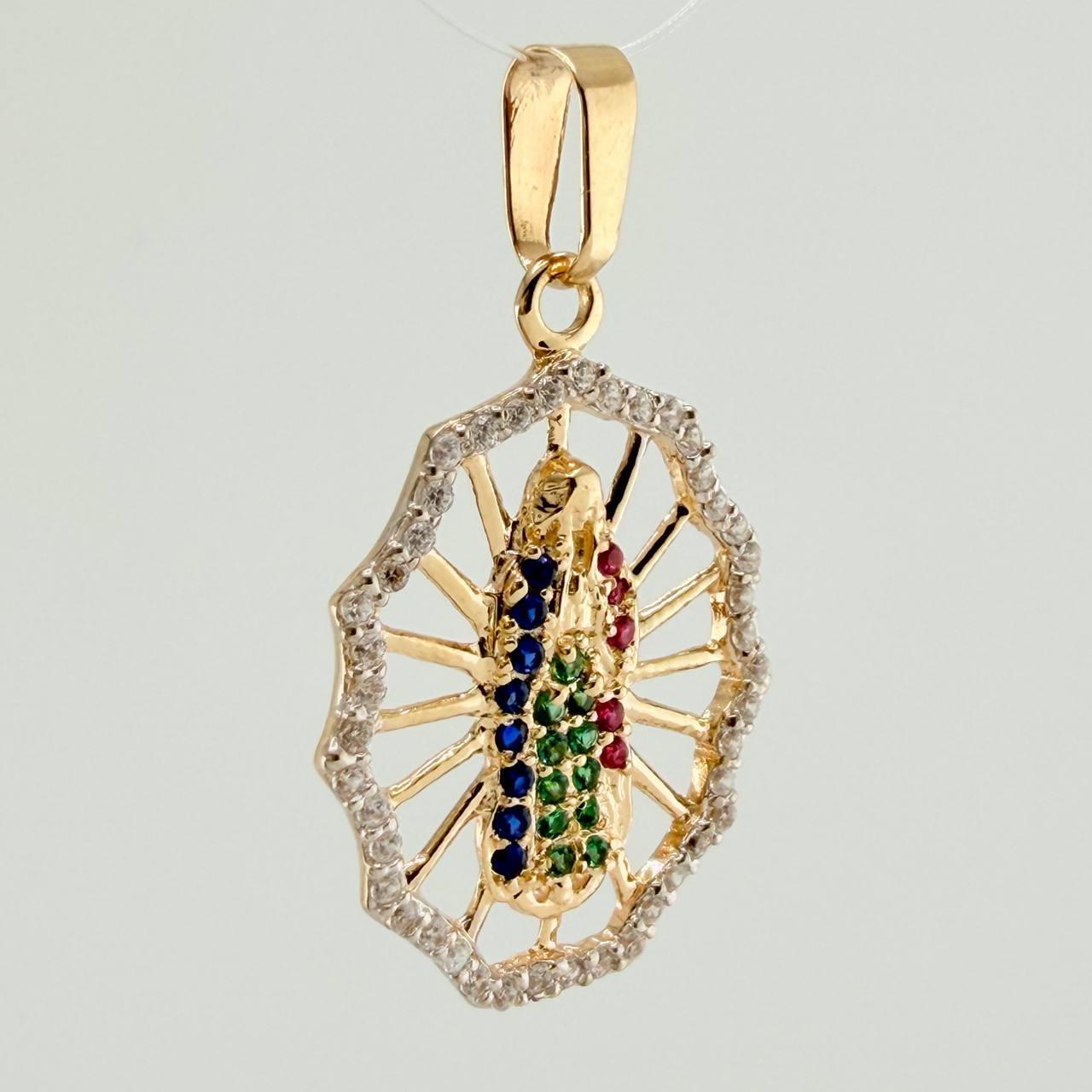 Dije Virgen De Guadalupe 1.85gr / 2.8cm / Dos Oros Amarillo Blanco 18K %