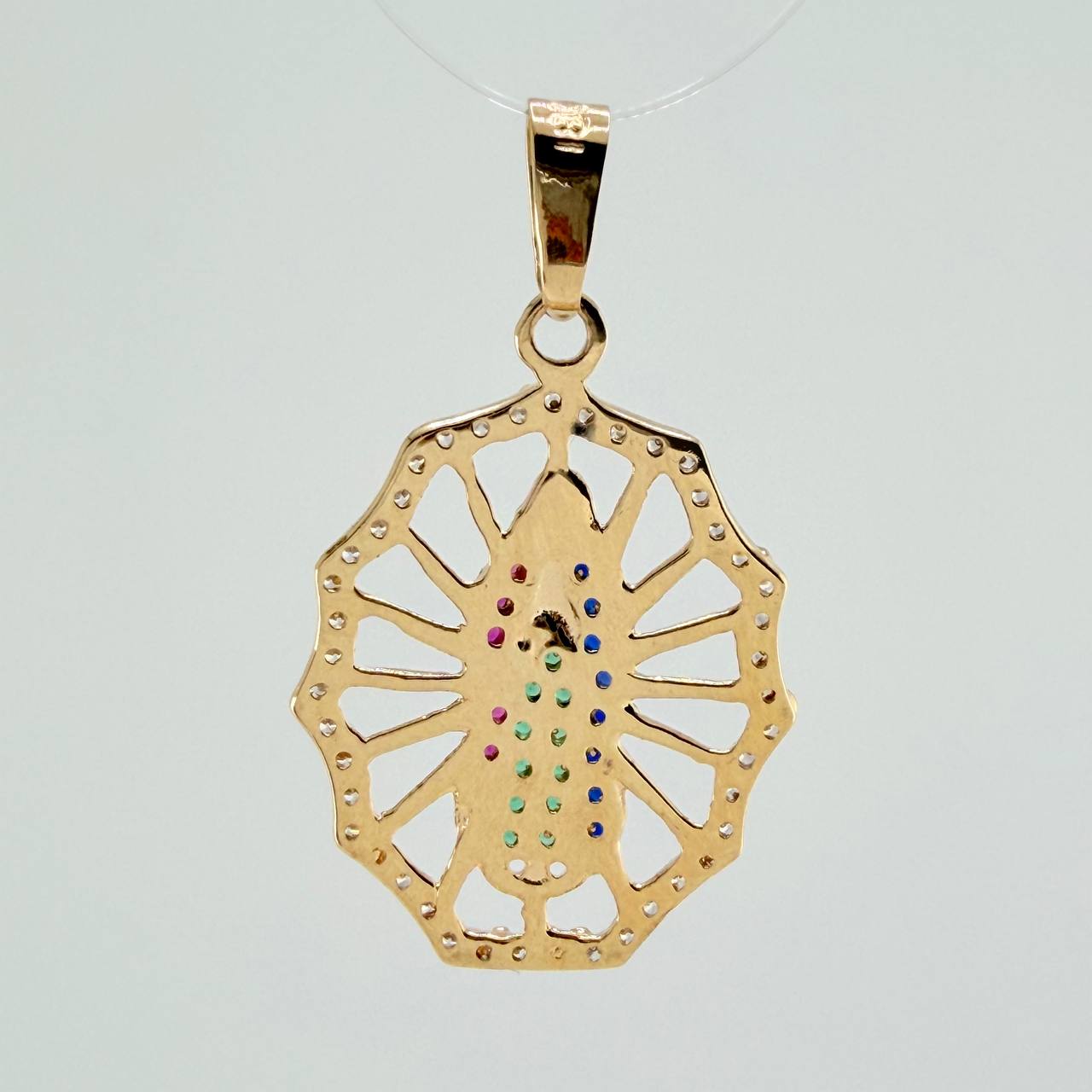 Dije Virgen De Guadalupe 1.85gr / 2.8cm / Dos Oros Amarillo Blanco 18K %