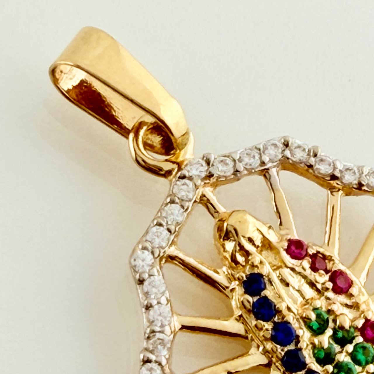 Dije Virgen De Guadalupe 1.85gr / 2.8cm / Dos Oros Amarillo Blanco 18K %