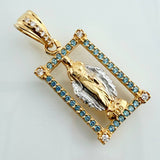 Dije Virgen Milagrosa 2.5gr / 2.5cm / Dos Oros Amarillo Blanco 18K %