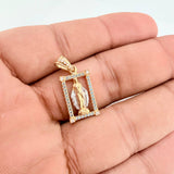 Dije Virgen Milagrosa 2.5gr / 2.5cm / Dos Oros Amarillo Blanco 18K %