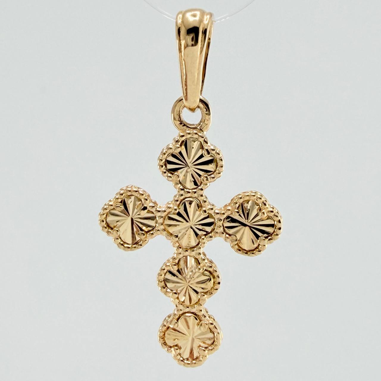 Dije Cruz Trebol 2.4gr / 3cm / Oro Amarillo Nac.Esp. 18K %