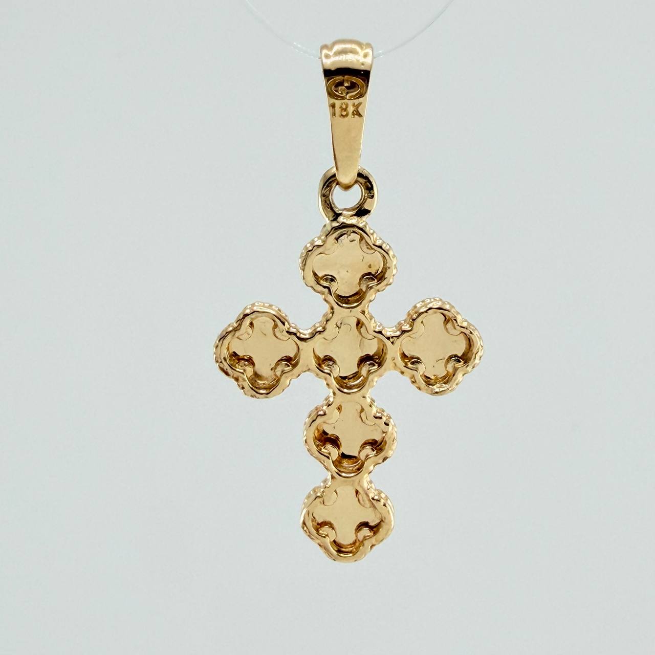 Dije Cruz Trebol 2.4gr / 3cm / Oro Amarillo Nac.Esp. 18K %