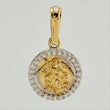 Dije Medalla San Miguel 1.6gr / 2cm / Dos Oros Amarillo Blanco 18K %