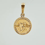 Dije Medalla San Miguel 1.6gr / 2cm / Dos Oros Amarillo Blanco 18K %