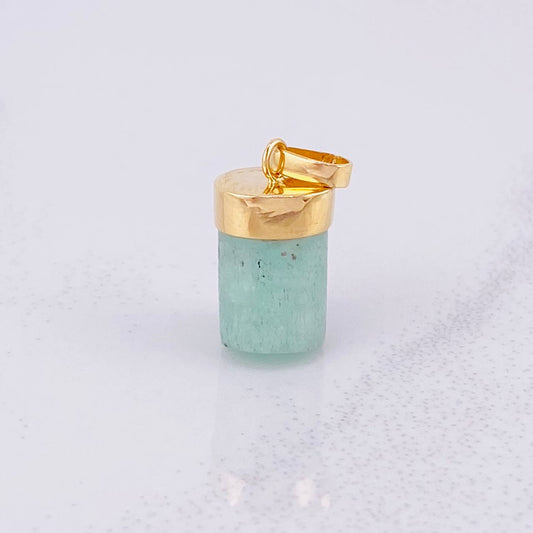 Dije Morralla Esmeralda 1.9g / 2 cm Oro Amarillo 18K