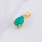 Dije Lágrima Esmeralda 1.2pts 1.3g / 1.6cm Oro Amarillo 18K