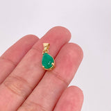 Dije Lágrima Esmeralda 1.2pts 1.3g / 1.6cm Oro Amarillo 18K