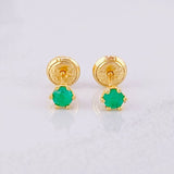 Topos Seis Garras Esmeraldas 20pts 0.75g / 3.7mm Oro Amarillo 18K