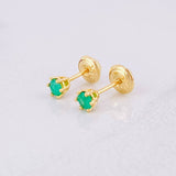 Topos Seis Garras Esmeraldas 20pts 0.75g / 3.7mm Oro Amarillo 18K