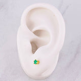 Topos Cuatro Garras Esmeraldas 30pts 0.8g / 3.1mm Oro Amarillo 18K