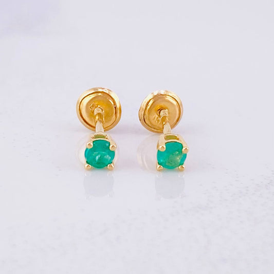 Topos Cuatro Garras Esmeraldas 30pts 0.75g / 3.1mm Oro Amarillo 18K