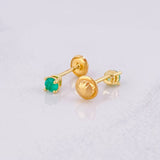 Topos Cuatro Garras Esmeraldas 30pts 0.75g / 3.1mm Oro Amarillo 18K