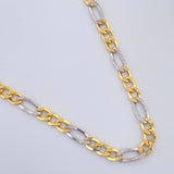 Cadena Figaro 5.75gr / 60.2cm / 3.17mm Dos Oros Amarillo Blanco +1 18K $