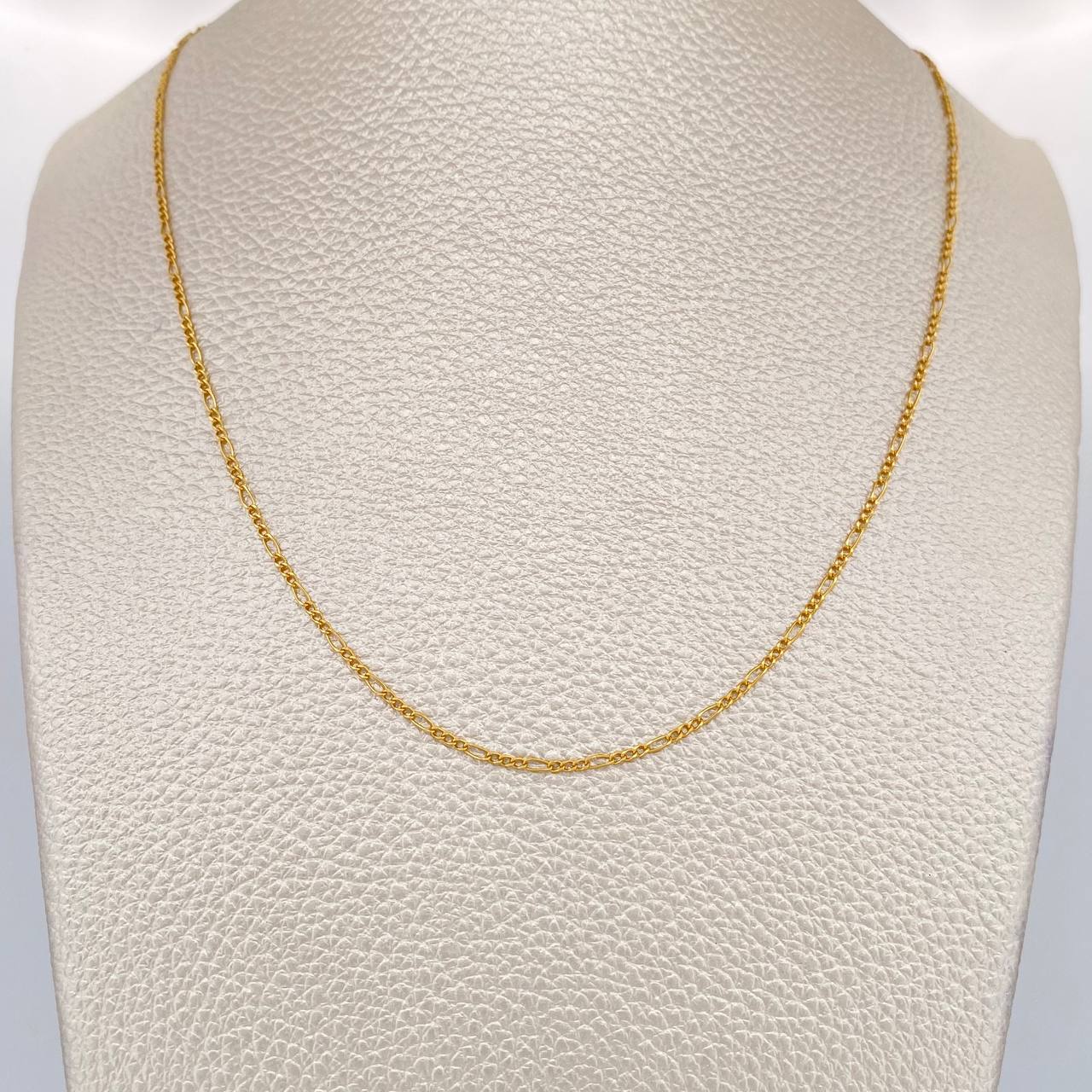 Cadena Figaro 1gr / 44.9cm / 1.4mm Oro Amarillo +1 18K $