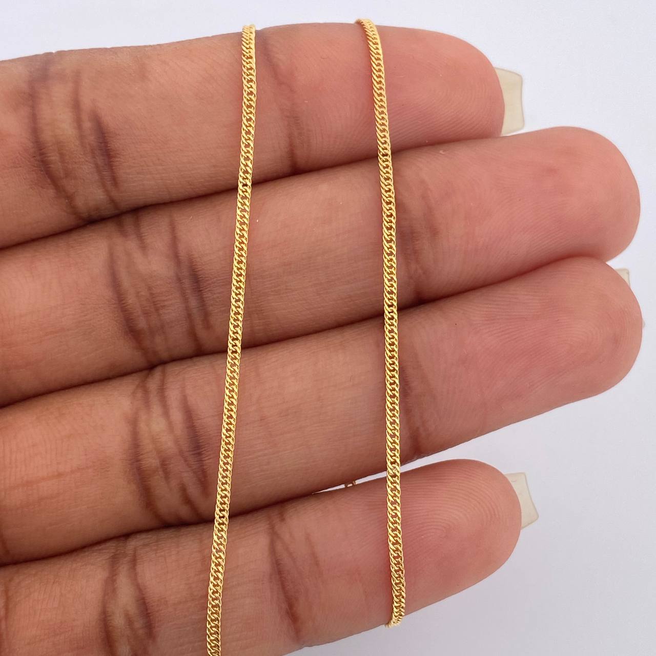 Cadena Cubana Reticulada 1.1gr / 45.8cm / 1.11mm Oro Amarillo +3 18K $