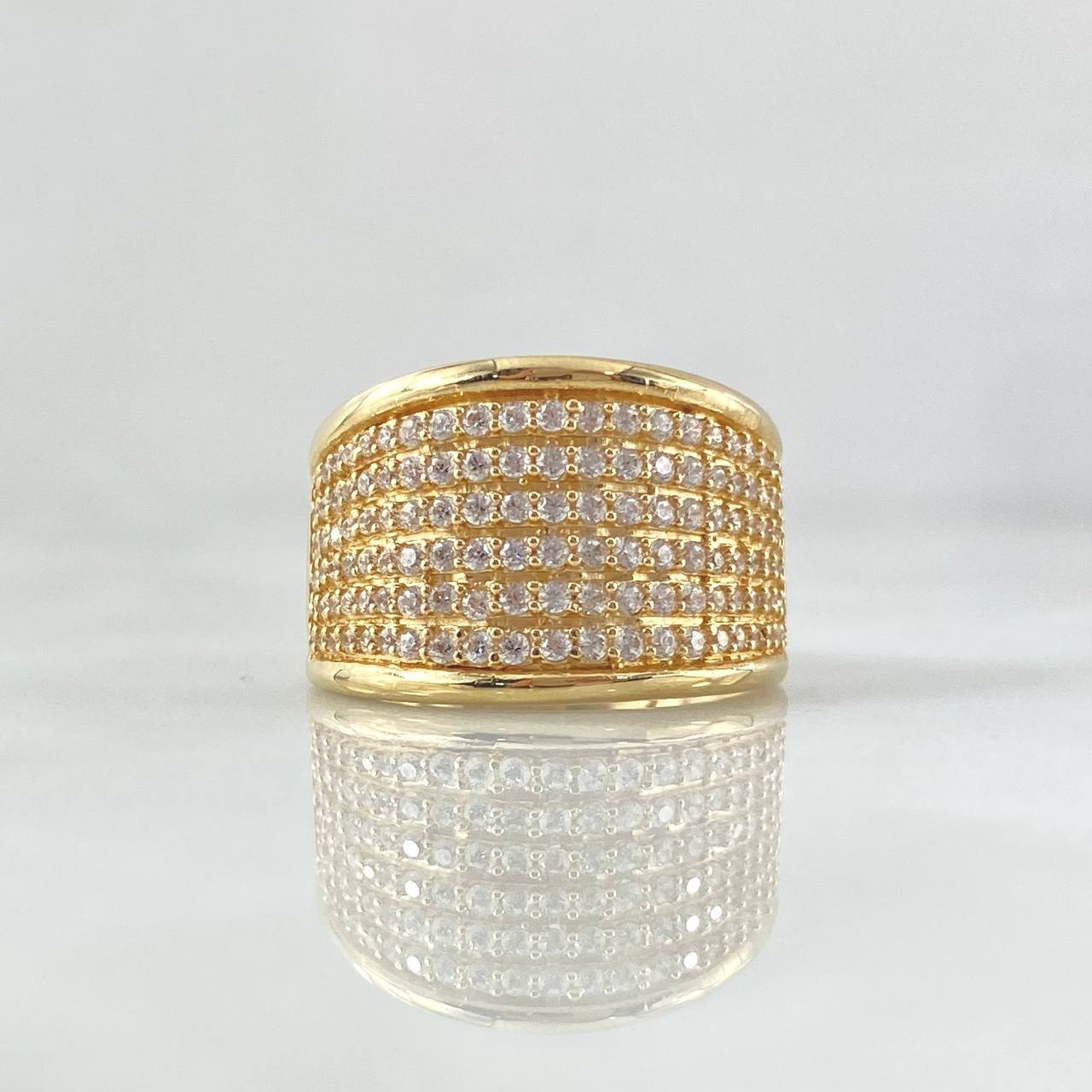 Anillo Churumbela Infinita 7.15gr / T6 3/4 / Circones Blancos Oro Amarillo 18K