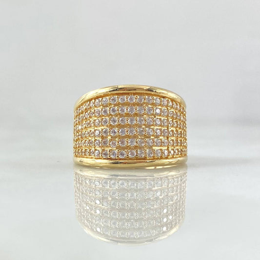 Anillo Churumbela Infinita 7.15gr / T6 3/4 / Circones Blancos Oro Amarillo 18K