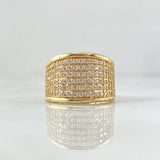 Anillo Churumbela Infinita 7.15gr / T6 3/4 / Circones Blancos Oro Amarillo 18K