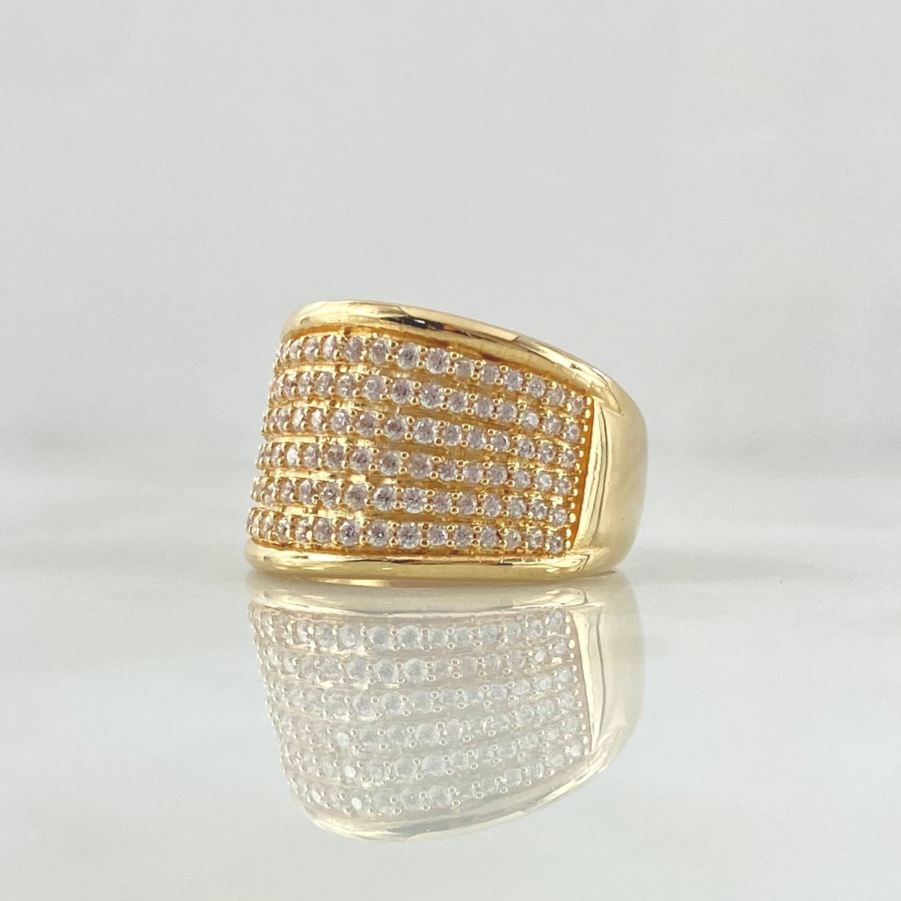 Anillo Churumbela Infinita 7.15gr / T6 3/4 / Circones Blancos Oro Amarillo 18K