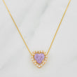 Set Cadena Veneciana + Dije Corazón Moisanitas 1.02 Qts / 2.45g / 40cm Oro Amarillo 18K